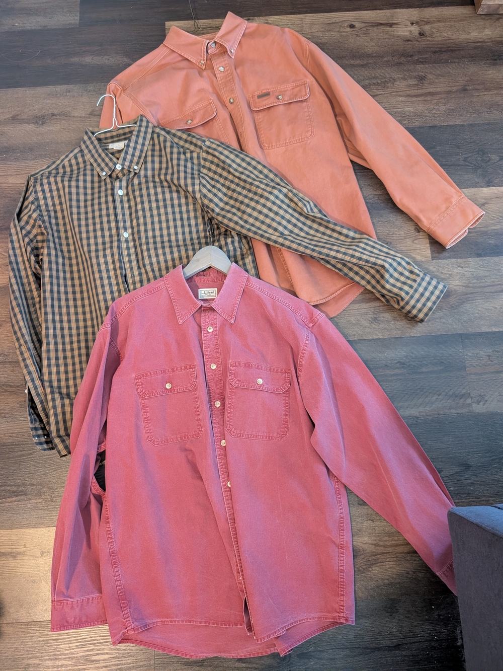 Mens Lot Button Down Shirts Vintage Carhartt, LLBean, Diluth Trading Large
